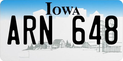 IA license plate ARN648