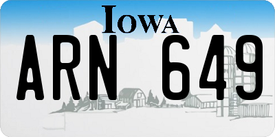 IA license plate ARN649
