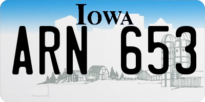 IA license plate ARN653