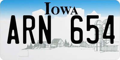 IA license plate ARN654