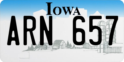 IA license plate ARN657