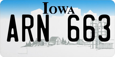 IA license plate ARN663