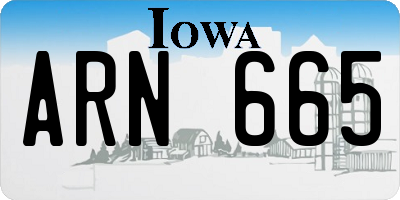 IA license plate ARN665