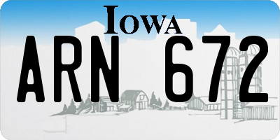 IA license plate ARN672