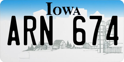 IA license plate ARN674