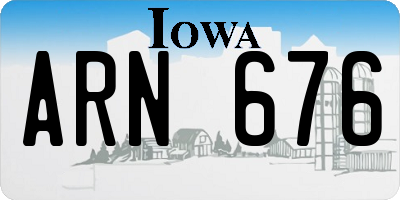 IA license plate ARN676