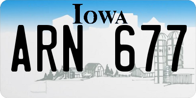 IA license plate ARN677