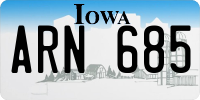 IA license plate ARN685