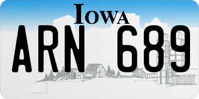 IA license plate ARN689