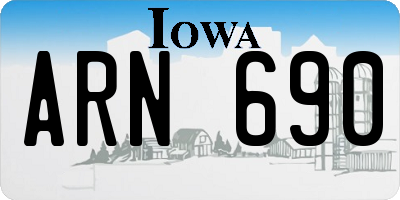 IA license plate ARN690