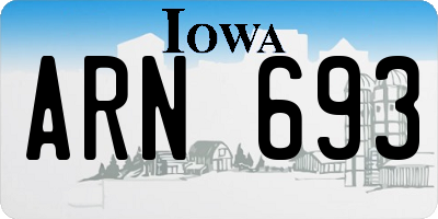 IA license plate ARN693