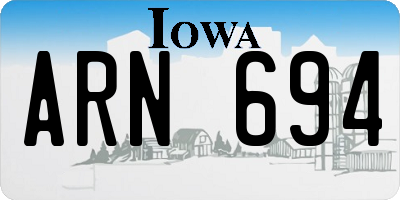 IA license plate ARN694
