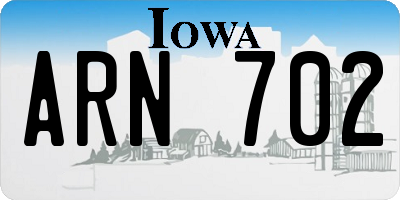 IA license plate ARN702