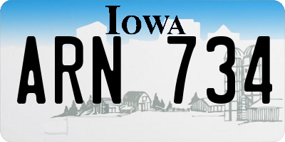 IA license plate ARN734