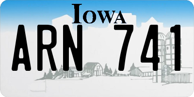 IA license plate ARN741