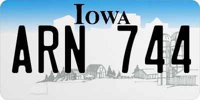 IA license plate ARN744