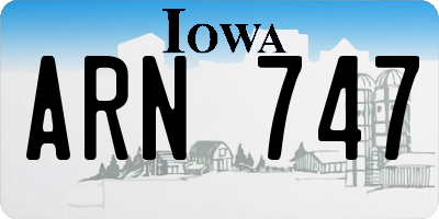 IA license plate ARN747