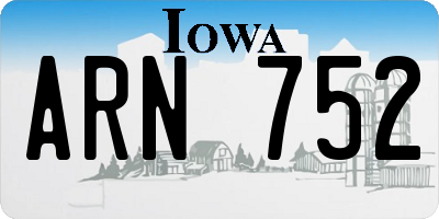 IA license plate ARN752