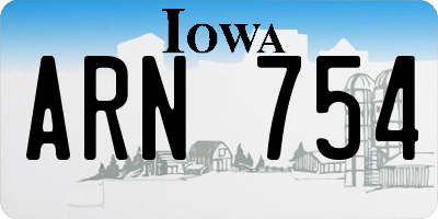 IA license plate ARN754