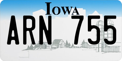 IA license plate ARN755