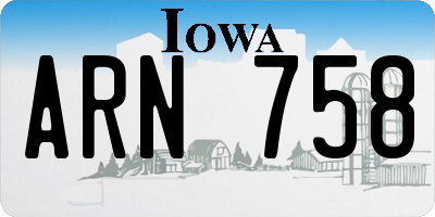 IA license plate ARN758
