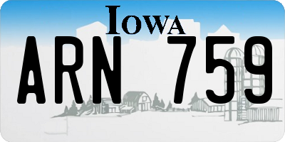 IA license plate ARN759