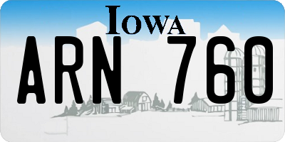 IA license plate ARN760