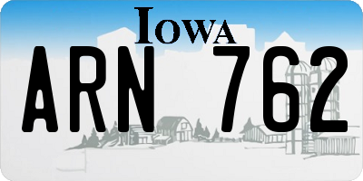 IA license plate ARN762