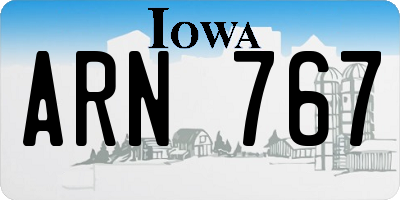 IA license plate ARN767