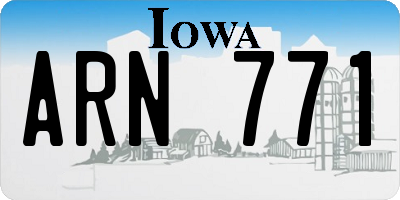 IA license plate ARN771