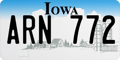IA license plate ARN772