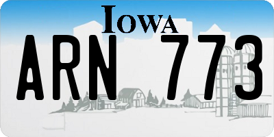 IA license plate ARN773