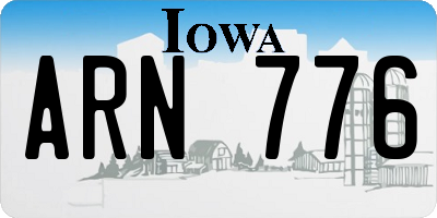 IA license plate ARN776