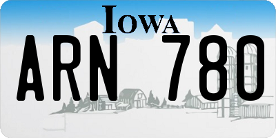IA license plate ARN780