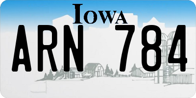 IA license plate ARN784