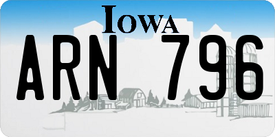 IA license plate ARN796