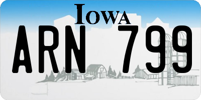 IA license plate ARN799