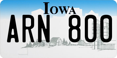 IA license plate ARN800