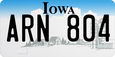 IA license plate ARN804