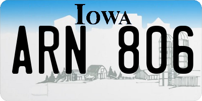 IA license plate ARN806