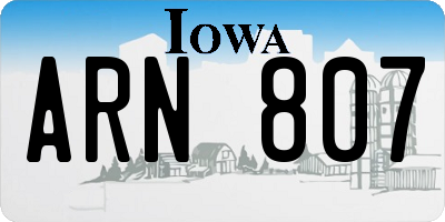 IA license plate ARN807