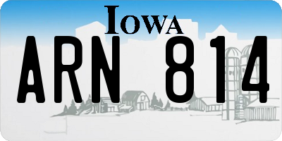 IA license plate ARN814