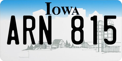 IA license plate ARN815