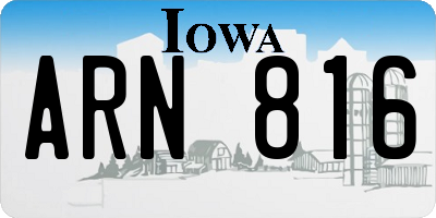 IA license plate ARN816