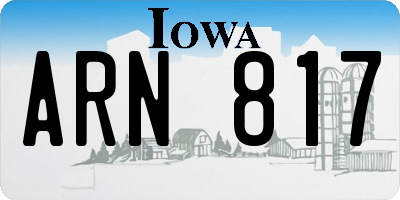 IA license plate ARN817