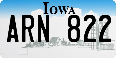 IA license plate ARN822