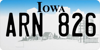 IA license plate ARN826