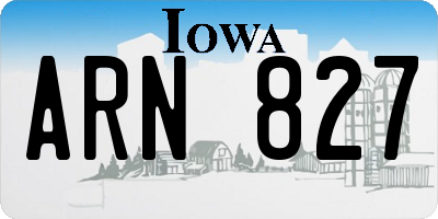 IA license plate ARN827