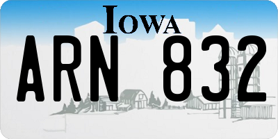 IA license plate ARN832