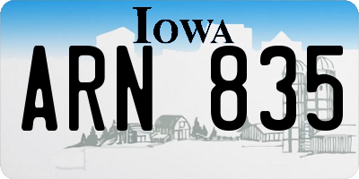 IA license plate ARN835